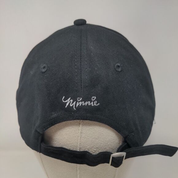 Minnie Mouse Slideback Hat Black One Size Adjustable Embroidered Disney - Picture 5 of 8